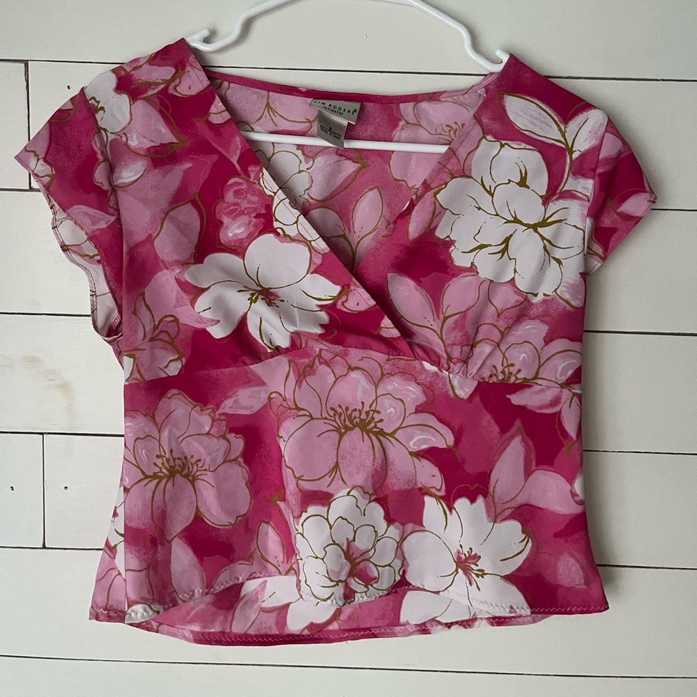 Kim Rogers Pink Floral Blouse